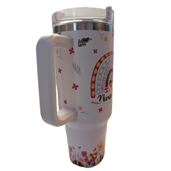 Nurse Tumbler 40 oz Tumbler with Handle and Straw Lid Leak Proof Best Nurses - Picture 5 of 10